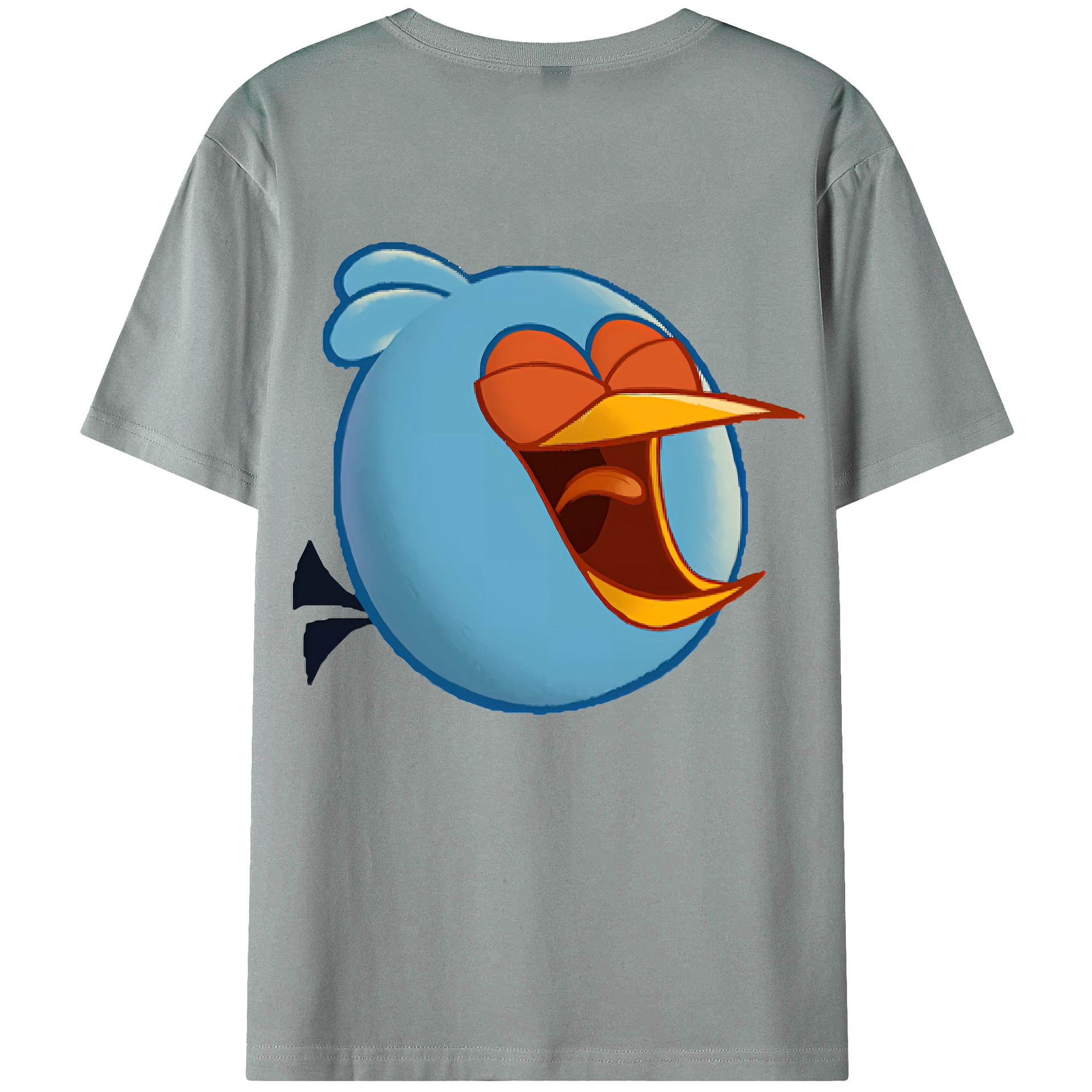 （画像用） Angry Birds アングリーバード 綿100％ メンズ半袖Tシャツ（バックプリント） 通気性